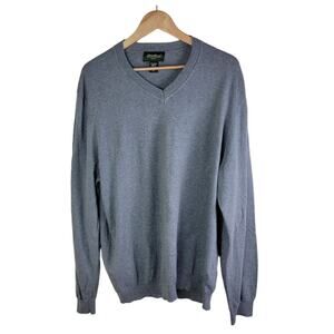 Eddie Bauer Mens Cotton Cashmere Pullover Sweater size Tall XL XLT V-Neck